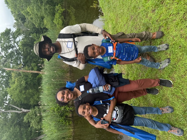 Family at Youth Fishing League event